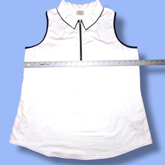 JOFIT Women’s Racerback Sleeveless Golf Polo - White/ Navy XXL - Picture 8 of 12